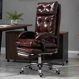 Sedia da ufficio ergonomica presidenziale ecopelle