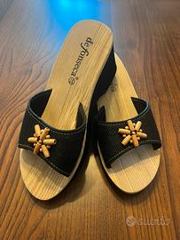 Ciabatte De Fonseca nere con zeppa - EU 37- Nuovo