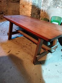 Tavolo e panche da giardino in legno massello