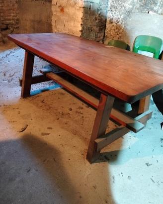 Tavolo e panche da giardino in legno massello