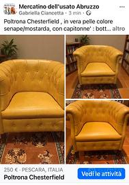 Poltrona in pelle Chesterfield