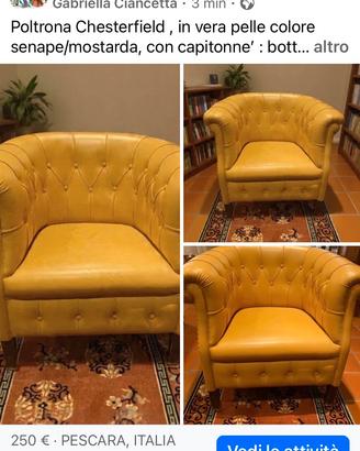 Poltrona in pelle Chesterfield