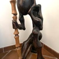 Statua africana in legno Il Pensatore