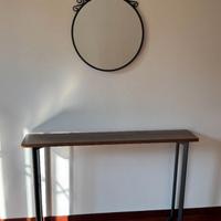 Consolle e specchio stile industriale per ingresso