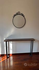 Consolle e specchio stile industriale per ingresso