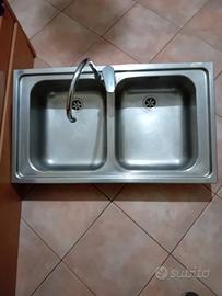 lavello 2vasche cn miscelatore 