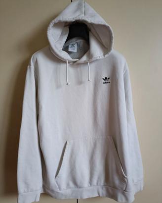 FELPA "ADIDAS" CON CAPPUCCIO BIANCA ORIGINALE XL.