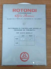 Alfa Romeo disco orario vintage anni 60/70