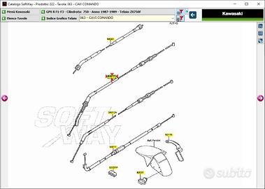 Cavo gas apertura Kawasaki KL 650 540121327