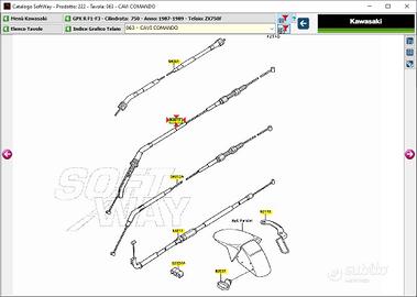 Cavo gas apertura Kawasaki KL 650 540121327