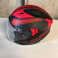 casco moto aperto con doppia visiera