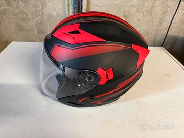 casco moto aperto con doppia visiera