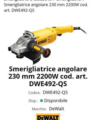 smerigliatrice angolare DeWalt usato