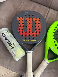 Racchetta padel prostaff, nera e rossa