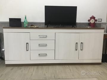 🟨 Mobile TV con 3 Cassetti Centrali e 2 Ante Lat.