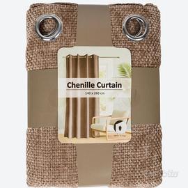 Tenda Chenille 140x260 cm Beige con Anelli
