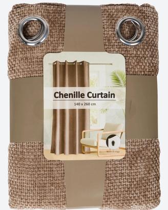 Tenda Chenille 140x260 cm Beige con Anelli
