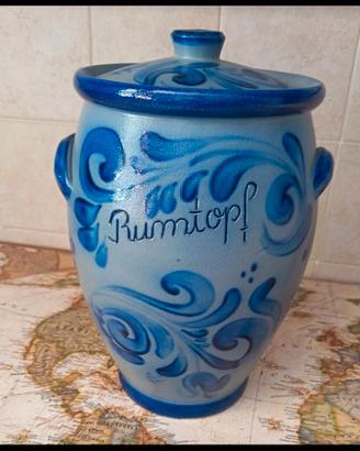 Caraffa Rumtopf in gres cotta con smaltatura sale