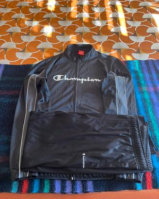 Tuta Champion nera e grigia, XXL Acetata originale