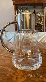 Caraffa vintage con coperchio silver plate