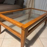 Tavolino legno e vetro + tavolino vetro salotto