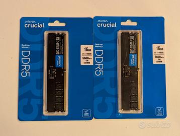 32 GB RAM Crucial DDR5 5600mt/s