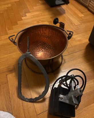 Paiolo elettrico in rame per Polenta