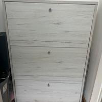 Scarpiera bianca effetto legno