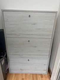 Scarpiera bianca effetto legno