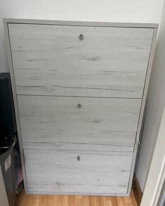 Scarpiera bianca effetto legno