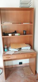scrivania libreria due pezzi