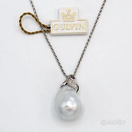 Collana G U L V I N oro bianco 18 kt perla Tahiti