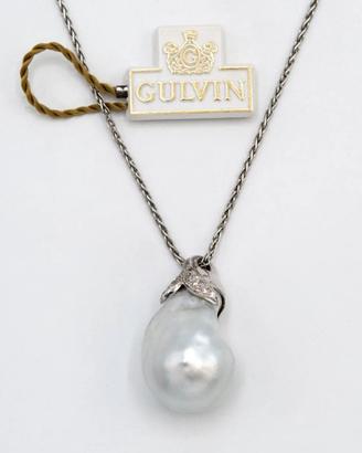 Collana G U L V I N oro bianco 18 kt perla Tahiti