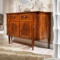 Credenza intarsiata in piuma di noce