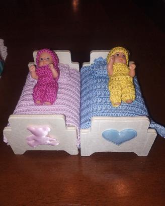 Barbie bdve' con lettini in legno 