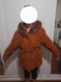 Giubbotto donna marrone con cappuccio
