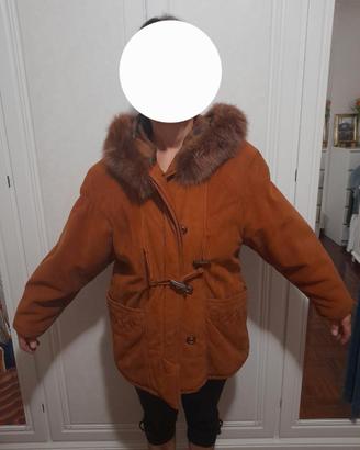Giubbotto donna marrone con cappuccio