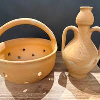 Ceramiche Artigianali Terracotta Anfora e Cestino