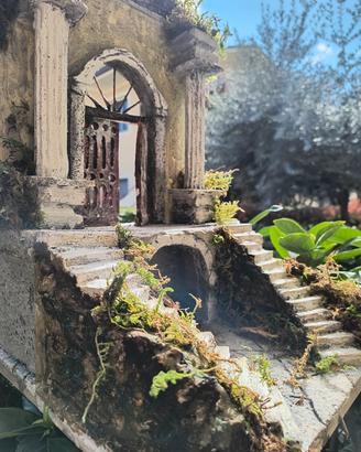 presepe artigianale completamente fatto a mano 