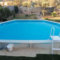 piscina  acquamarina 4,90x3,60 in acciaio