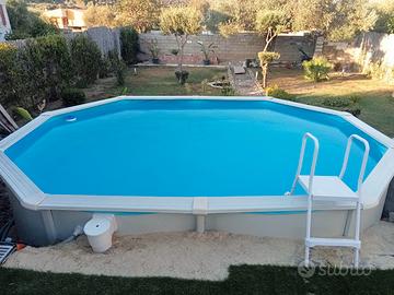 piscina  acquamarina 4,90x3,60 in acciaio