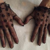 guanti rete cotone nero