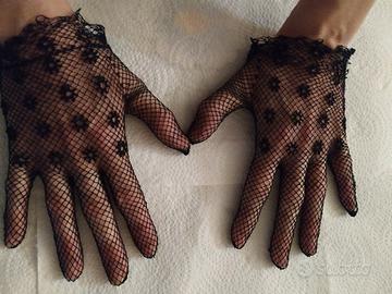 guanti rete cotone nero