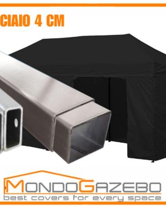 Gazebo 3x6 4 cm acciaio mercatini 6x3 pieghevole