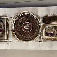 Grande quadro su tela a rilievo etnico vintage