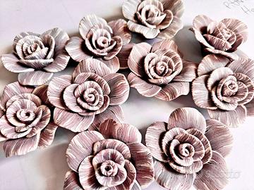 20 rose grandi in Fimo fatte a mano bianco Ametist