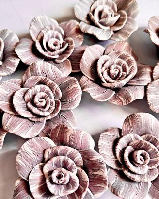 20 rose grandi in Fimo fatte a mano bianco Ametist