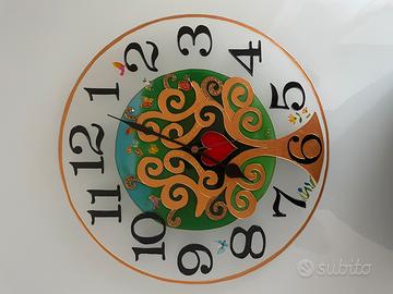 Orologio parete Albero della Vita -dipinto a mano