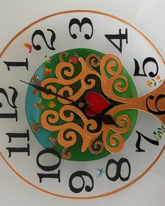 Orologio parete Albero della Vita -dipinto a mano
