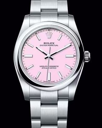 Rolex OP 34 rosa Candy Pink 124200 nuovo 09/2026